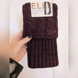 Elle Chunky Cable Knit Boot Toppers - Purple